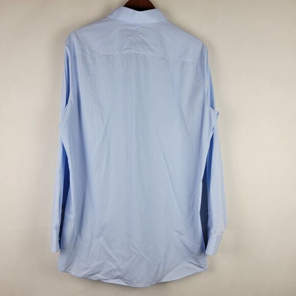 SENE Breeze Tech Spread Shirt Mens Bespoke 18/32 Tailored Light Blue Bamboo Flex - Picture 11 of 15